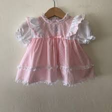 Vintage Baby Girls 1st Easter Dress Bonnet Set Vintage Baby Girl Pink Dress Vintage Baby Clothes Vintage Baby Dresses