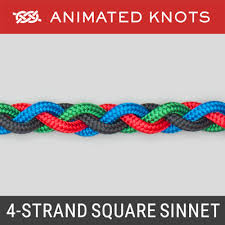 Get some inspiration from top hair stylists and learn how to master a flat, waterfall, dutch four strand braid, and it is also surprisingly easy and, compared to the flat braid, has a rounded, 3d effect. Four Strand Square Sinnet How To Tie A Four Strand Square Sinnet Using Step By Step Animations Animated Knots By Grog
