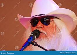 Celebrity Leon Russell with Flowing White Hair Editorial Photography
