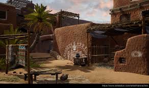 Artstation The Desert Village Final Hanna Chen The most common desert fantasy art material is stretched canvas. desert village final hanna chen