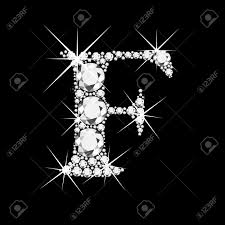 f letter with diamonds bling bling