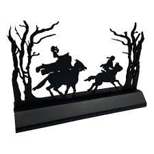 My headless horseman is now a creepy clown prop. Headless Horseman Scene Standing Wood Silhouette Halloween Etsy