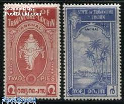 Stamp 1950, India Travancore-Cochin, Definitives 2v, 1950 - Collecting Stamps - PostBeeld - Online Stamp Shop - Collecting