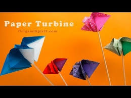 Origami Turbine A Paper Spinner Super Molinete Youtube Paper Spinners Origami Toys Origami Tutorial