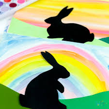 Free bunny silhouette easter printable art. Bunny Silhouette Art Arty Crafty Kids
