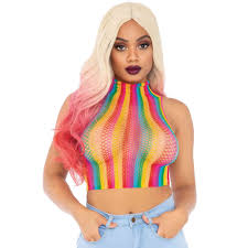 Not sure what happened, but they suddenly. Leg Avenue Leg Avenue Crop Top Rainbow Net Rainbow Attitude Europe
