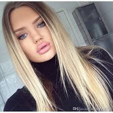Keep your long straight blonde hair symmetrical and smooth for a bouncy and elegant look. Hotkis Long Straight Blonde Hair Lace Front Wig Heat Resistant Hair Dark Brown Root Ombre Blonde Wigs For Women Wig For Sale Synthetic Wig Dye From Blackprettyhair 75 15 Dhgate Com