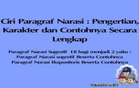 Sebelum menuju contoh karangan deskripsi yang dimaksud. Ciri Paragraf Narasi Pengertian Karakter Serta Contohnya Murid Co Id