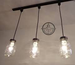 Mason Jar Track Lighting Pendant New Quart Trio Chandelier Etsy Mason Jar Light Fixture Track Lighting Pendants Track Lighting Kitchen