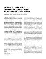 Pdf Analysis Of The Effects Of Connected Automated Vehicle Technologies On Travel Demand