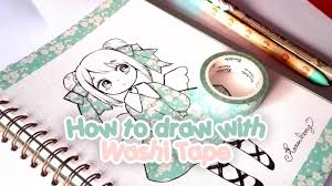 How To Draw With Washi Tape Tutorial Tape Art Anime Tutorial Washi