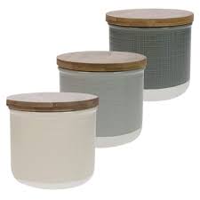 Our mission is to help you get organised in the kitchen and whether you are after glass or plastic, large or small, we have got kitchen storage containers to solve your pantry storage problem. David Mason Design Maison Home Purity Embossed Tonal Grey Stoneware Set Of 3 Kitchen Storage Canisters Ideal For Tea Coffee Sugar Storage Buy Online In Togo At Togo Desertcart Com Productid 125311427