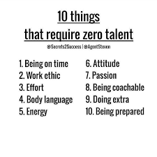 10 Things That Require Zero Talent Being On Time Work Ethic Effort Body Language Energy Attitude Passion B Work Ethic Quotes Work Quotes Ethics Quotes