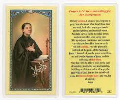 My crucified god, behold me at your feet. Saint Gemma Laminated Prayer Card