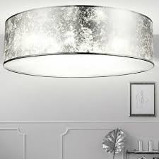 Design Decken Lampe Rund Wohn Ess Zimmer Beleuchtung Textil Blatt Silber Leuchte 9007371366903 Ebay Stehlampe Silber Deckenlampe Deckenlampe Stoff