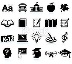 Black And White Icons School College Or Education Black And White Icons Stock Vector Art 17043599 School Illustration Vector Art Education