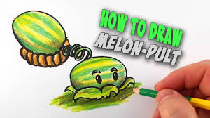 How To Draw Melon-pult from Plants vs. Zombies – Mr. Cute Cartoon Drawing  Club - YouTube