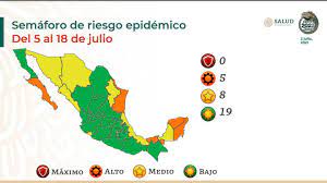 Su aplicación, sin embargo, fue. Semaforo Covid Este Sera El Color De Tu Estado Del 5 Al 18 De Julio El Financiero