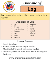Here are all the possible meanings and translations of the word languishing. Opposite Of Log Antonyms Of Log Meaning And Example Sentences English Grammar Here