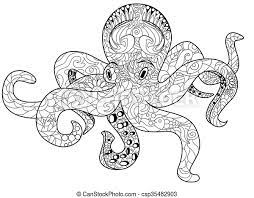 Since ancient times, this cephalopod is an animal that has earned a reputation as a giant beast that could sink all ships. Octopus Coloring Book For Adults Vector Octopus Sea Animal Coloring Book For Adults Vector Illustration Anti Stress Canstock