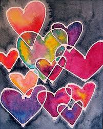 Colourful Hearts Of Love Digital Artwork Oilpaintingowl Valentine Art Projects Heart Art Projects Valentines Art