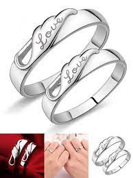 Visit To Buy 2 Pcs Pair New Simple Silver Plated Jewelry Promise Engagement Wedding Rings For Men Wedding Rings For Women Sterling Silver Engagement Rings