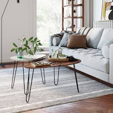 Discover our stylish and practical range of coffee tables online at temple & webster. Bodhi Mid Century Nesting Coffee Table Set Of 2 Faux Marble Walnut Finish And Black Legs Nathan James
