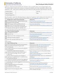 Sample maintenance supervisor job description. New Employee Safety Checklist Templates At Allbusinesstemplates Com