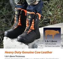 SAFETOE Class 1 Ultra Cow Leather Chainsaw Work Boots - Protective Grade 1  Steel Toe Cap Safety Shoes Kevlar Plate Safety Boots For Men with ...