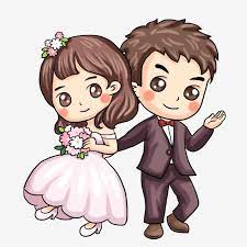 Illustration Married Couple Cartoon Character Bride And Groom Couple Cartoon Loving Couple Western Western Style Wedding Wedding Couple Cartoon Couple Cartoon