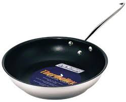 Browne Foodservice 5724096 Thermalloy Stainless Steel Tri Ply Non Stick Fry Pan 8 Inch Stainless Steel Stainless Steel