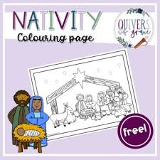 First commandment bible coloring page you shall have no other gods this is a bible coloring page of the first commandment, with a picture of a one way sign pointing to god. Nativity Coloring Page Free Activity By Quivers Of Grace Tpt