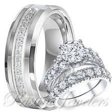 Try our free drive up service, available only in the target app. His Tungsten Band Hers 925 Sterling Silver Engagement Wedding Men Women Ring Set Ebay