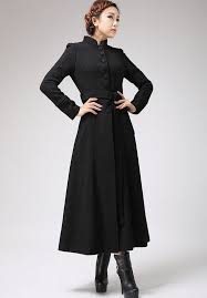 Black Maxi Wool Coat Mandarin Collar Long Wool Coat Winter Etsy Black Dress Coat Black Evening Dresses Long Black Dress