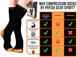 Physix Gear Compression Socks For Men And Women 2030 Mmhg Best Graduated Athletic Fit For Run Compression Socks Mens Compression Socks Sports Compression Socks
