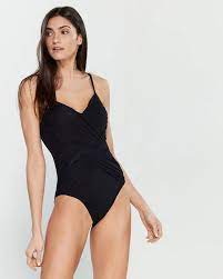 Gottex Black Wrap One Piece Swimsuit One Piece One Piece Swimsuit Swimsuits