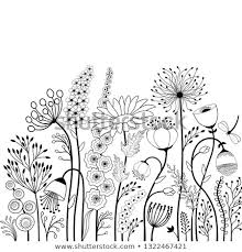 Abstract Black And White Flower Art Doodle Patterns 375839531405898717 Abstract Flowers Butterfly Black White Image Vectorielle De Stock In 2020 Flower Line Drawings Flower Drawing Butterfly Drawing