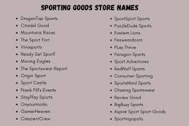 The following is a list of sports/games, divided by category. 500 Sporting Goods Store Names And Suggestions