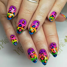 Neon leopard print nails, inspired by @helenslaneybeauty,for Kristine x  #magpiebeautynz #magpieneonpigments #magpieneongelpaints #amalfinails  #funkynails #brightnails #neonnails #leopardprint #happynails #naturalnails  #gelmani ##avonhead ...