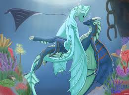 163362 - safe, artist:bananasplit2, oc, oc only, dragon, fictional species,  fish, manta ray, ray, reptile, scaled dragon, wyvern, feral, ballet,  bubble, chain, commission, coral, dancing, digital art, duo, jewelry,  looking at each