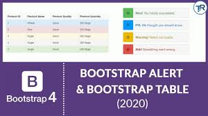 How To Create Table In Bootstrap 4 2020 How To Create Alert In Boots In 2020 Cute Notes Progress Bar Web Development