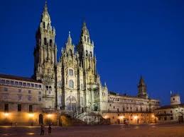Facade Of Cathedral Seen From Praza Do Obradoiro Floodlit At Night Santiago De Compostela Photographic Print Nick Servian Art Com Cathedral Santiago De Compostela Facade