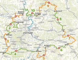 Map of stuttgart showing major landmarks, tourist places, roads, rails, metro stations, airports, hotels, restaurants, museums. Tour De Region Interaktive Karte Fur Touren Rund Um Stuttgart Stuttgart Stuttgarter Zeitung