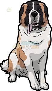 Black And White St Bernard Clipart A Clever St Bernard Dog St Bernard Dogs Animal Drawings Dog Drawing