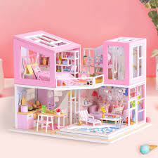 First Sight Diy Miniature Dollhouse Kit Make A Beautiful Diy Miniature House With Your Own Hands A Dollhouse Kits Kids Birthday Gifts Miniature Furniture