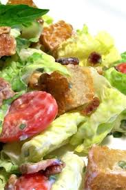 B L T Salad With Basil Mayo Dressing Recipe Lettuce Salad Recipes Recipes Romaine Lettuce Salad Recipes