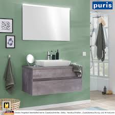 Bel set mit spiegelschrank badm bel. Puris Zoom Badmobel Set 100 Cm Mit Keramik Aufsatzwaschbecken Impuls Home