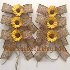 Sunflower Bows Burlap Sunflowers Bows Sunflower Decorative Etsy Burlap Crafts Sunflower Themed Wedding Flower Baby Shower Theme
