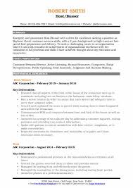 Host Resume Samples Qwikresume