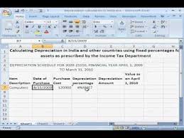 practical example of depreciation calculation in excel